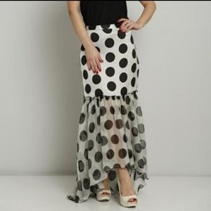 ☘️LAST BLACK/WHITE BIG POLKA DOTS HIGH/LOW SKIRT☘